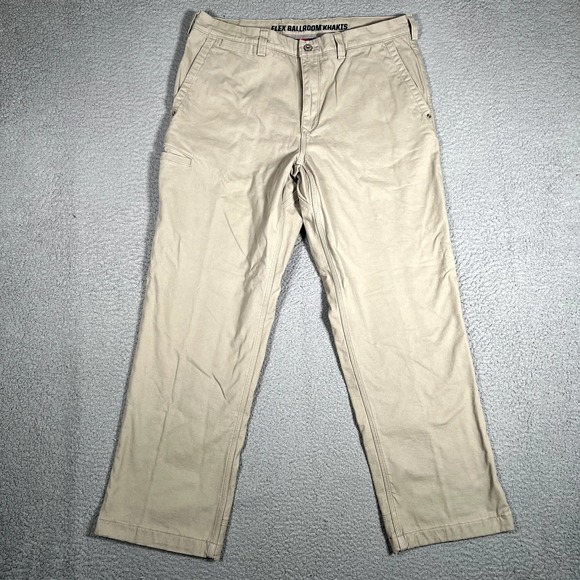 Duluth Pants Mens 34x30 Brown Flannel Lined Chino Casual Preppy Workwear Pockets - Picture 1 of 12